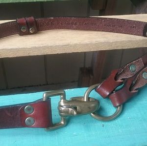 Vintage Chico's Brown Leather Hook and Clasp Belt